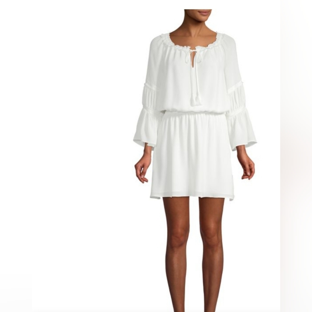 Ramy Brook women's dress off white 100% silk mini size Small/Petite
